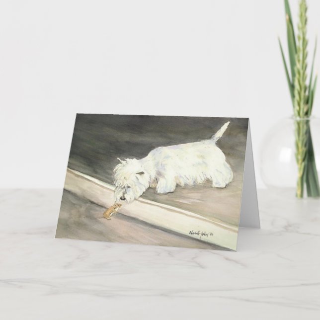 "West Highland Terrier rencontre Hamster" Carte po (Devant)