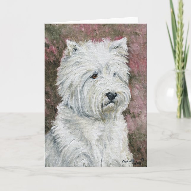 West Highland White Terrier Dog Art Carte de voeux (Devant)