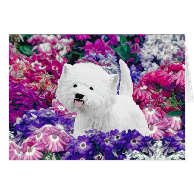 West Highland White Terrier Peinture Chien Art (Devant horizontal)