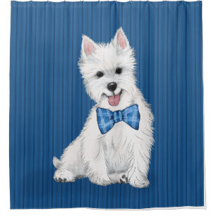 West Highland White Terrier rideau de douche