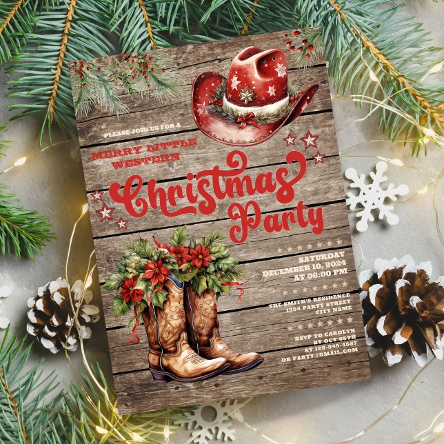 Western Barn Party Invitation Invitation de vacanc (Western Barn Party Invitation Holiday Invite)
