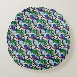 Western Bluebird Pouf Coussin