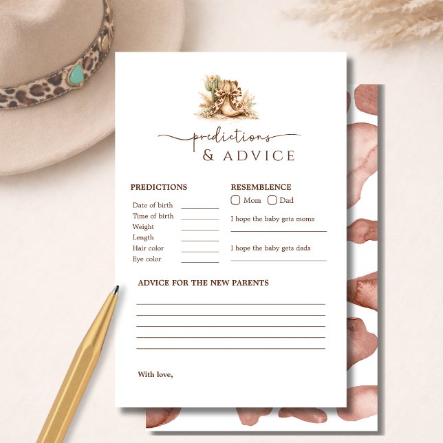 Western Boho Baby Shower Predictions & Advice Game (Créateur téléchargé)
