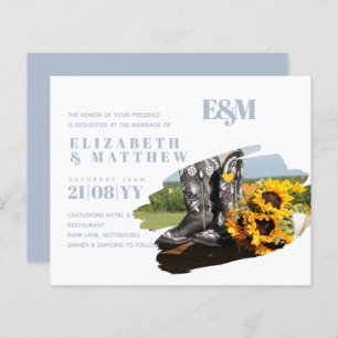 Western Boots tournesol Mariage rustique