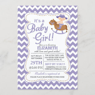 Western C'est une invitation de Baby shower de fil