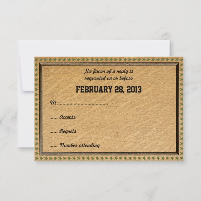 Western Country Rodeo Wedding Cartes RSVP (Devant)
