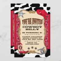 Western, Cowboy Anniversaire, 5x7 Invitation
