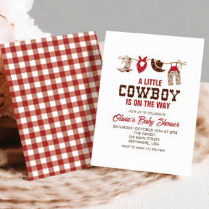 Western Cowboy Baby shower rouge Invitation
