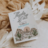 Western Cowboy Boy Baby shower Merci Cartes