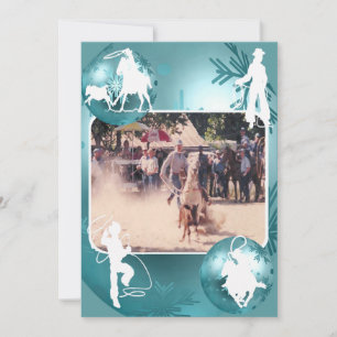 Western Cowboy Cowgirl Roping Carte de vacances 2 