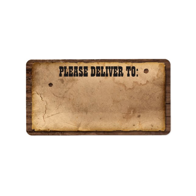 Western Cowboy Étiquette de adresse pour une fête  (Devant)