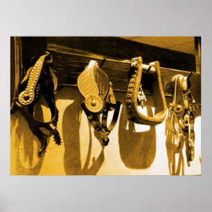 Western Cowboy Horse Stirrups & Leather Poster Art