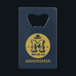 Western Cowboy Rustic Groomsmen Nom Monogramme<br><div class="desc">Cadeaux personnalisés pour les groomsmen avec thème western cowboy. Décoré de casquette de cowboy avec police vintage occidentale. Le texte et la couleur arrière - plan sont modifiables à l'aide de l'outil de conception pour s'adapter à votre occasion. Obtenez ce cadeau de personnaliser pour les mariages, les célibataires, les fiançailles...</div>