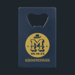 Western Cowboy Rustic Groomsmen Nom Monogramme<br><div class="desc">Cadeaux personnalisés pour les groomsmen avec thème western cowboy. Décoré de casquette de cowboy avec police vintage occidentale. Le texte et la couleur arrière - plan sont modifiables à l'aide de l'outil de conception pour s'adapter à votre occasion. Obtenez ce cadeau de personnaliser pour les mariages, les célibataires, les fiançailles...</div>