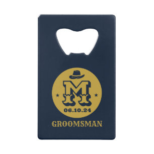 Western Cowboy Rustic Groomsmen Nom Monogramme