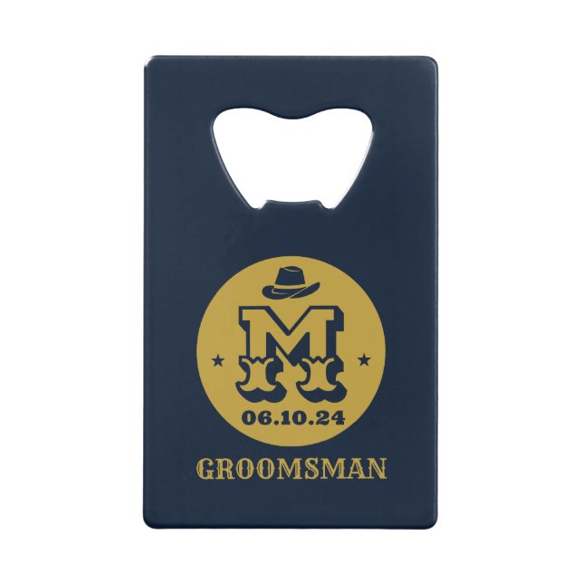 Western Cowboy Rustic Groomsmen Nom Monogramme (Devant)