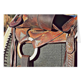Western Cowboy Saddle Get Well Card