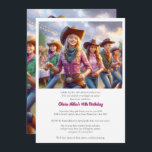 Western Cowgirl 16th Birthday Party Invitation<br><div class="desc">Cette invitation à thème western a été créée pour une douce cowgirl de 16 ans. Personnalisez cette invitation de fête d'anniversaire avec votre propre texte. L'image de la danse de ligne a été créée à partir d'une image d'IA.</div>