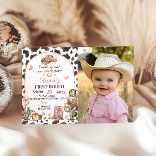 Western Cowgirl Pink Bow Invitation photo Annivers