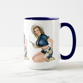 Western Cowgirl Vintage Pin Up Girl Coffee Mug