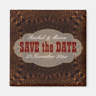 Western Damask Charm Sauvegarder la date Magnet