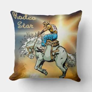 Western Home Décor Coussin Cowboy Bronc Rider