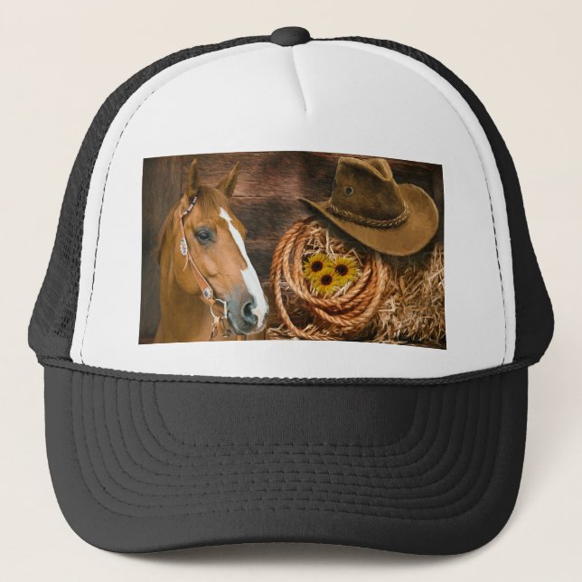 Western Horse Cowboy Casquette Lasso Sunflowers (Devant)