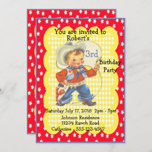 Western Party Little Cowboy Invitation d'anniversa