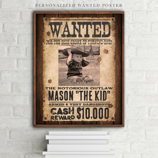 Western Recherché Outlaw Bienvenue Poster d'annive