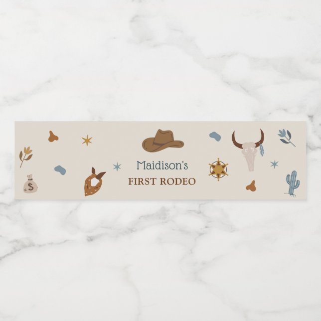 Western Rustic Birthday Party Étiquette de bouteil (Étiquettes simples)