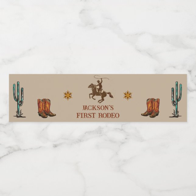 Western Rustic Birthday Party Étiquette de bouteil (Étiquettes simples)