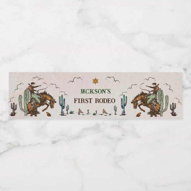 Western Rustic Birthday Party Étiquette de bouteil (Étiquettes simples)