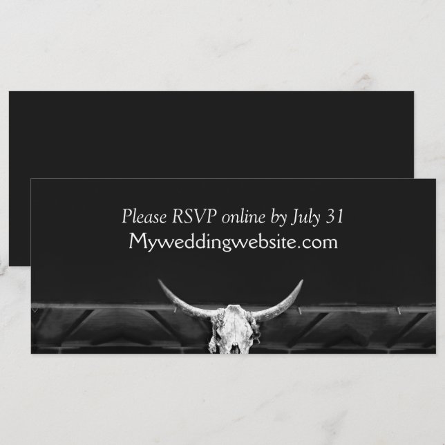 Western Rustic Pays Noir Et Blanc Taureau (Devant / Derrière)