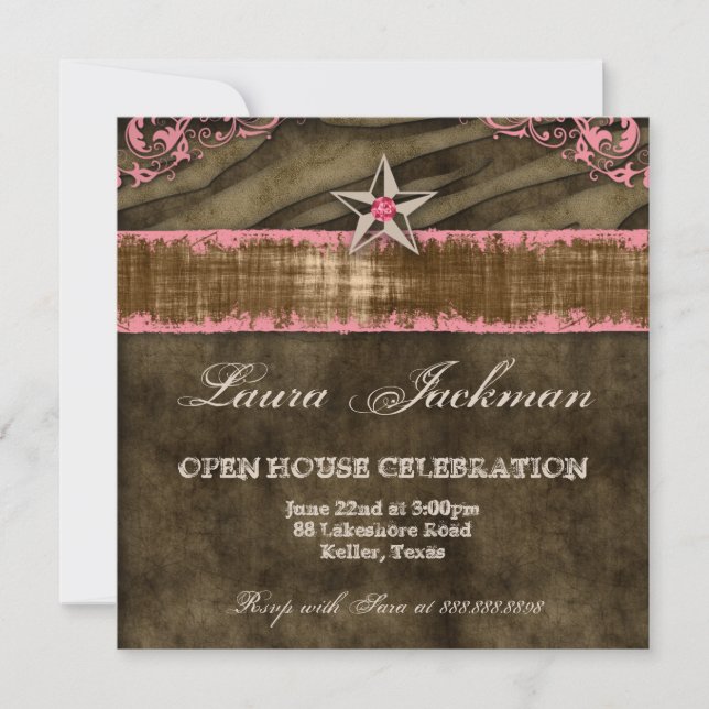 Western Star Carte photo Coral Grad Zebra Suede 2 (Devant)