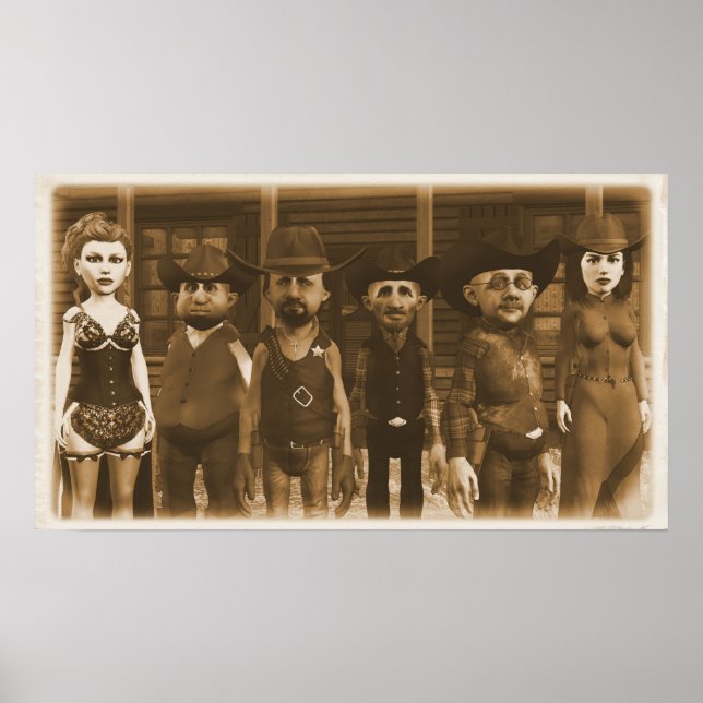 Western Townfolk - Petit poster (Devant)