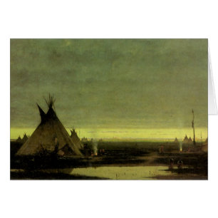 Western vintage, Camp indien à l'aube par Tavernie