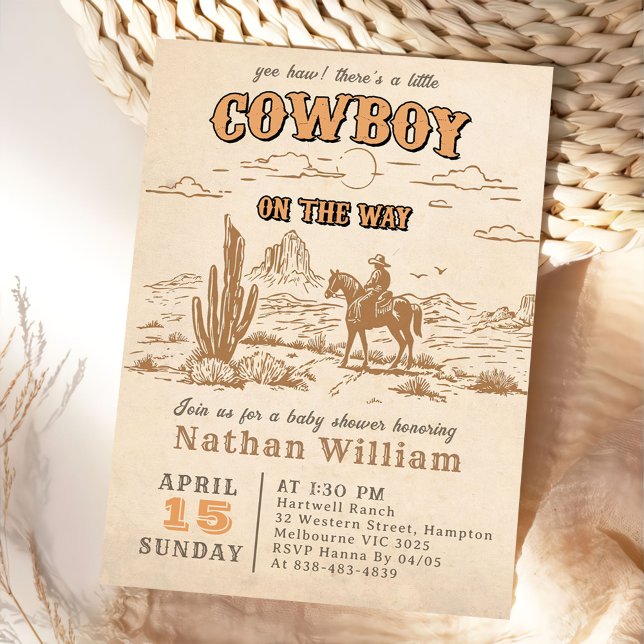 Western Vintage Rodeo Baby Shower Invitation  (Créateur téléchargé)