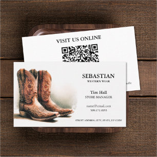 Western Wear QR Code Cartes de visite