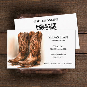 Western Wear QR Code Cartes de visite