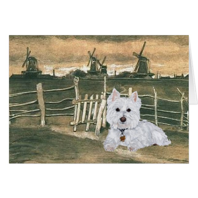 Westie avec des moulins à vent (Devant horizontal)