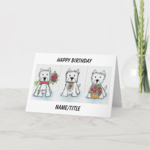 Westie carte d'anniversaire épouse soeur amie fill