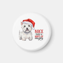 Westie Christmas Magnet