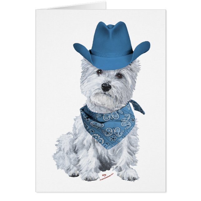 Westie Cowboy en Bleu (Devant)