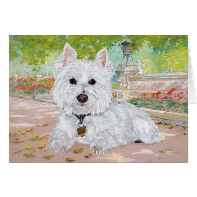 Westie dans le parc (Devant horizontal)
