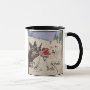 Westie et tasse de Scottie