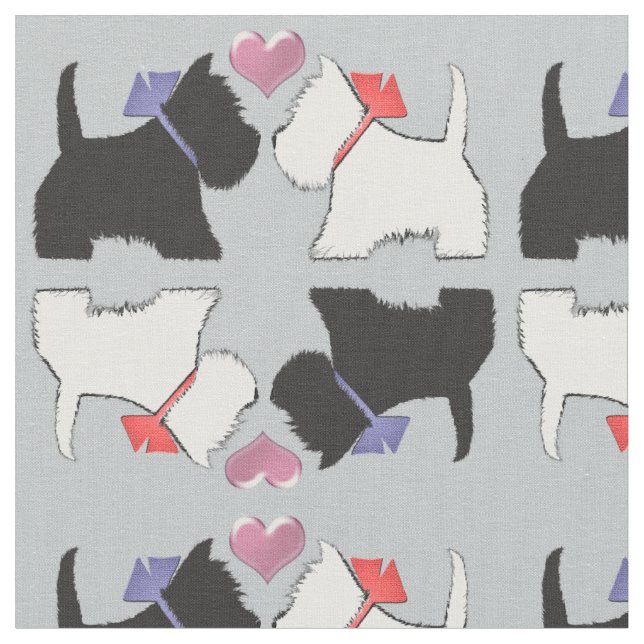 Westie et tissu d'art de chien de Scottie (Fermer)