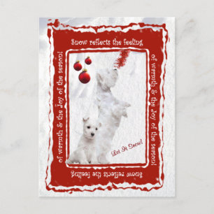 Westie Let It Snow Holiday Greeting Carte postale