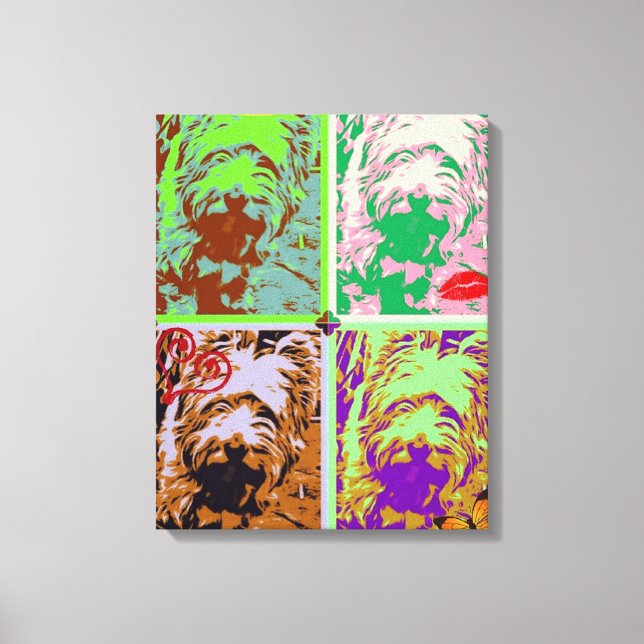 Westie Pop Art sur toile étirée (Recto)