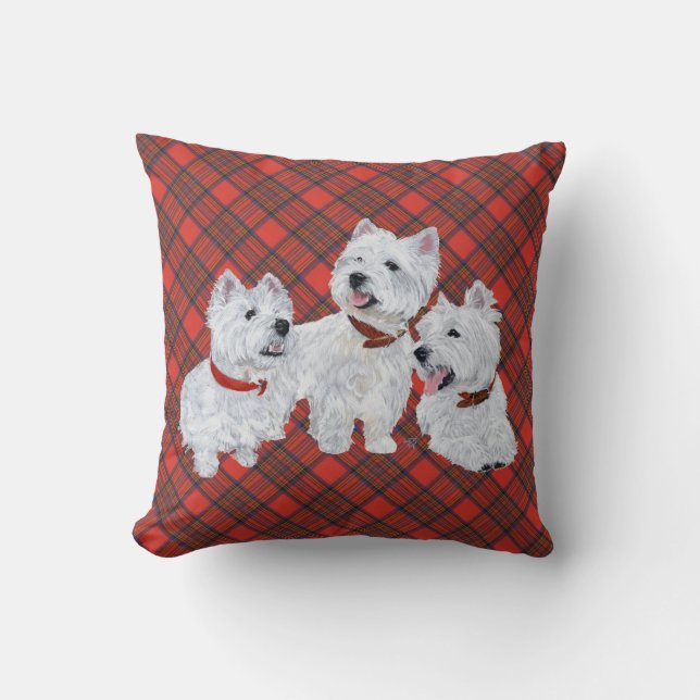 Westie sur COUSSIN Tartan (Recto)