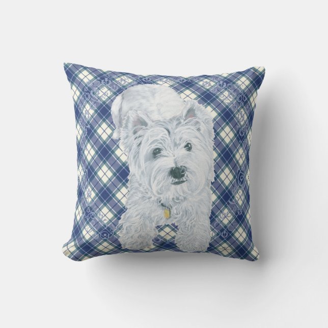 Westie sur COUSSIN Tartan (Recto)